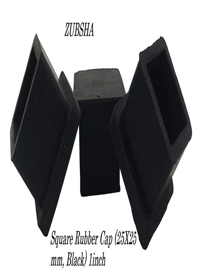 ZUBSHA Square Rubber Cap (25 X 25 mm, Black) 1inch (Black) Pack of 10 Pcs - Image 3